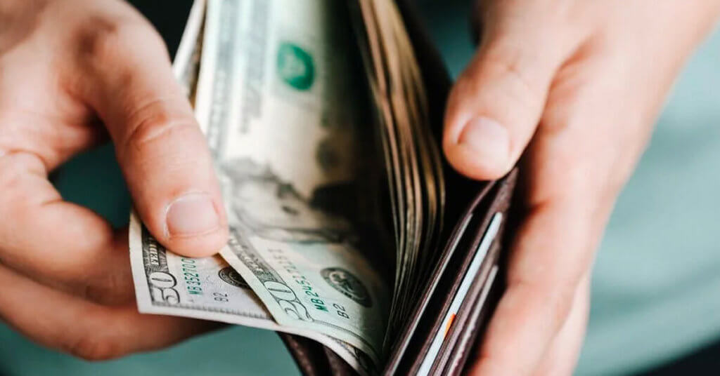 Wallet full of cash