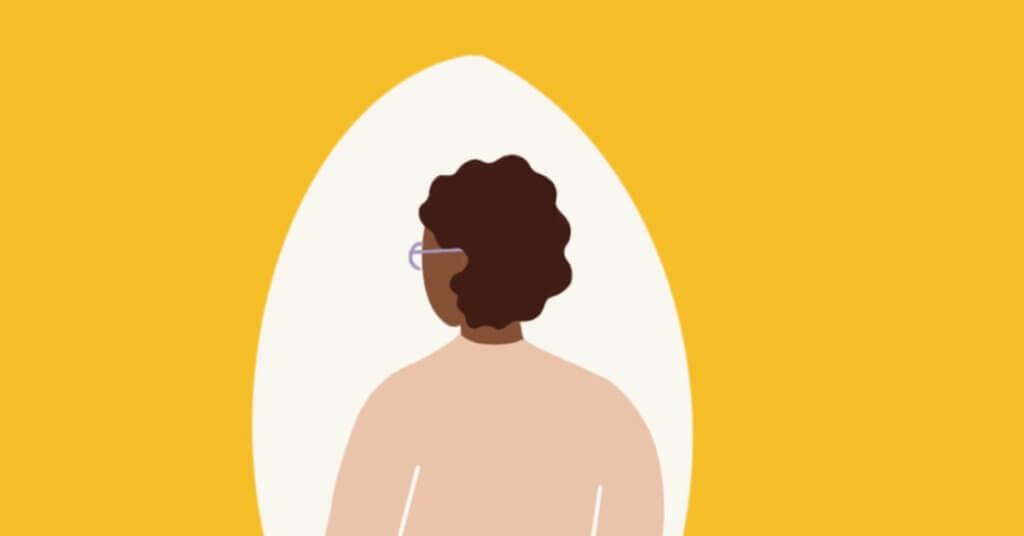 Illustration of a woman looking off into space